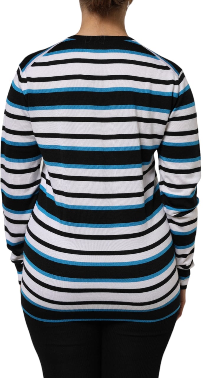 Dolce & Gabbana Multicolor Stripes Long Sleeves V-neck Top Divers