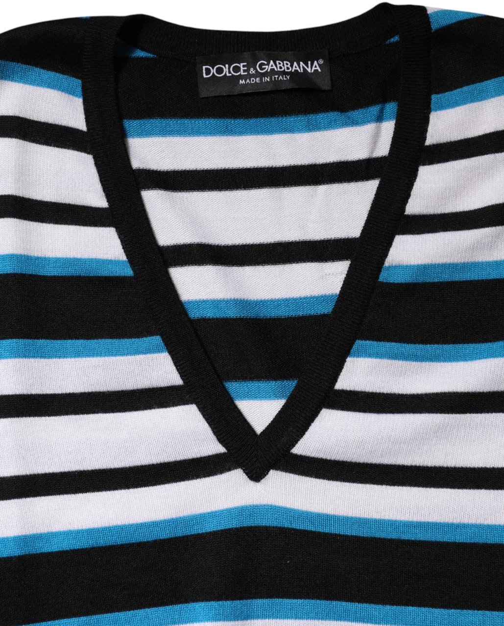 Dolce & Gabbana Multicolor Stripes Long Sleeves V-neck Top Divers
