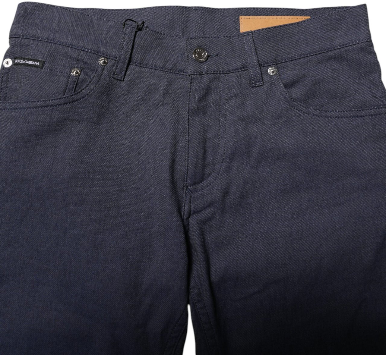 Dolce & Gabbana Dark Blue Cotton Skinny Denim Jeans Blauw
