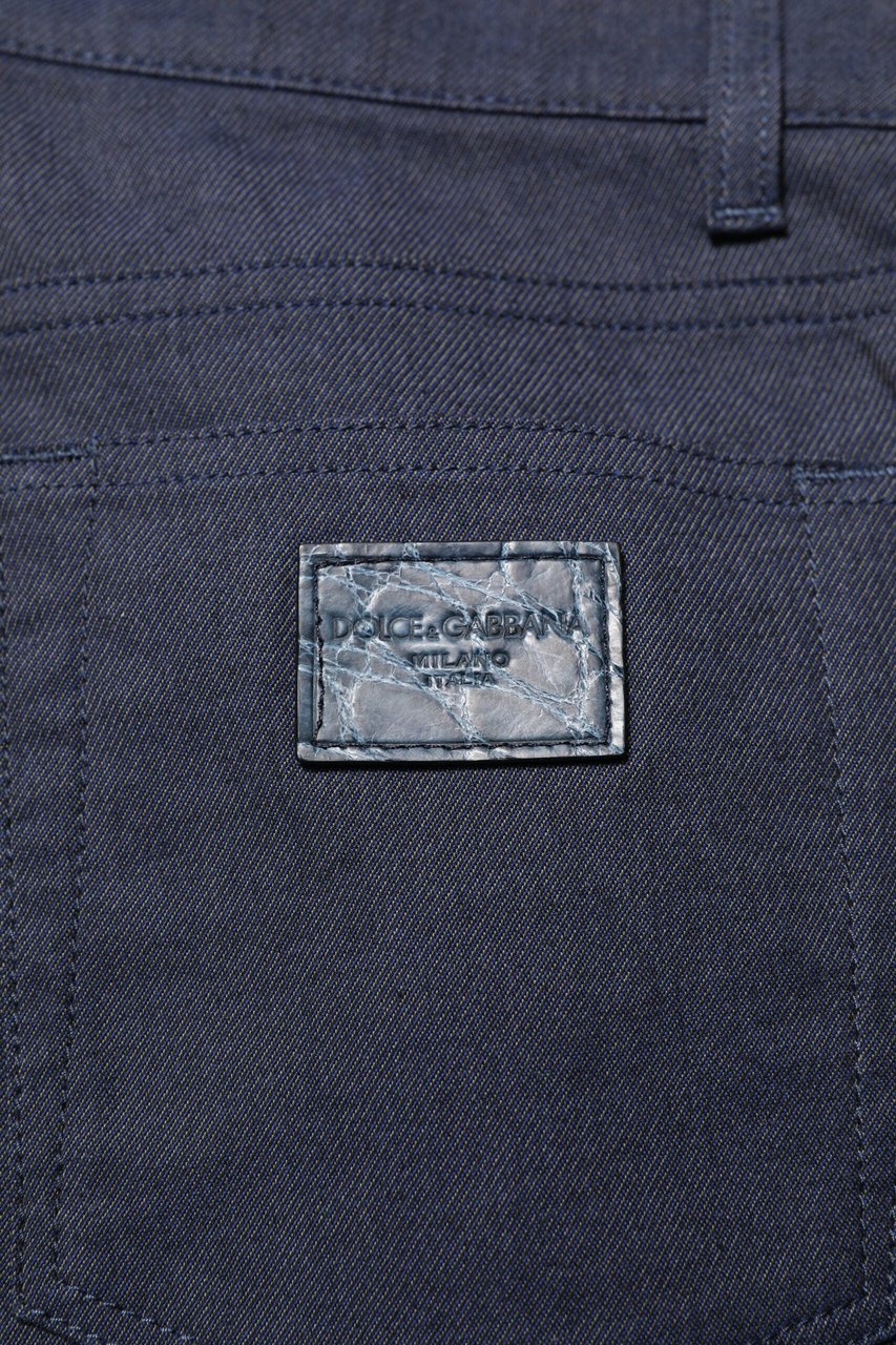 Dolce & Gabbana Dark Blue Cotton Skinny Denim Jeans Blauw