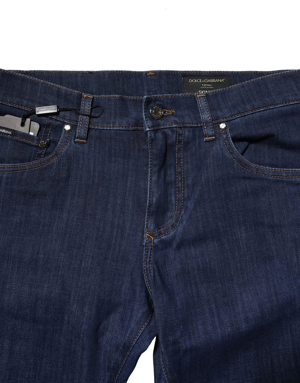 Dolce & Gabbana Blue Cotton Stretch Skinny Men Denim Jeans Lichtblauw