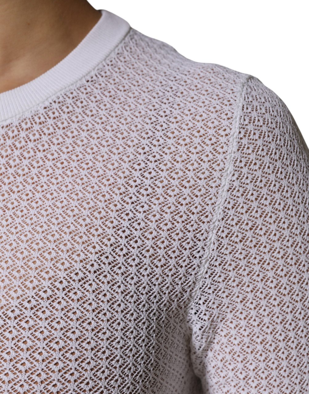 Dolce & Gabbana White Round Neck Long Sleeves Pullover Top Wit