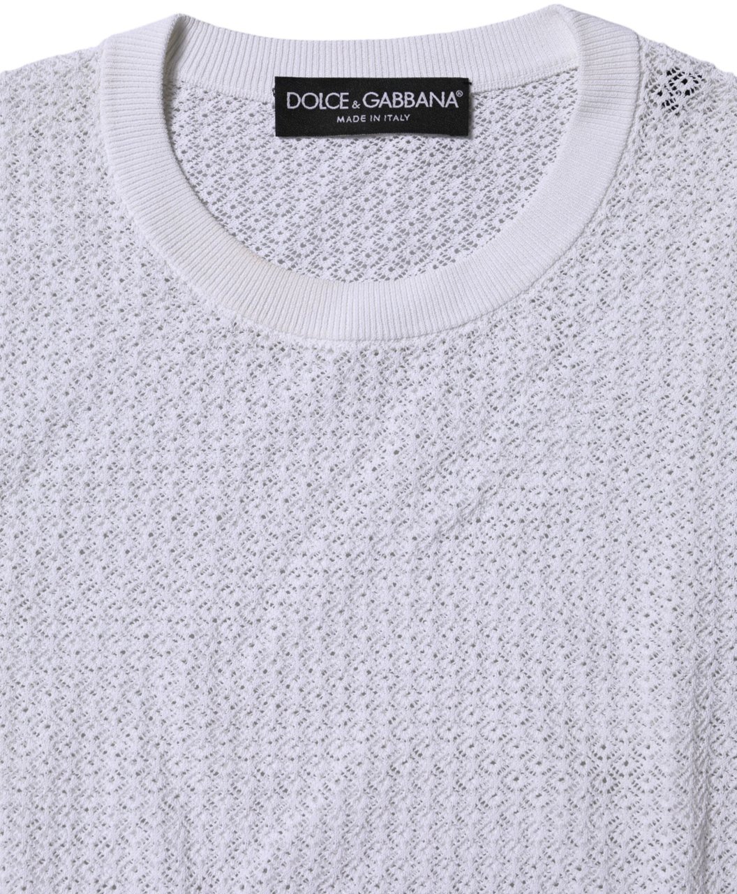 Dolce & Gabbana White Round Neck Long Sleeves Pullover Top Wit
