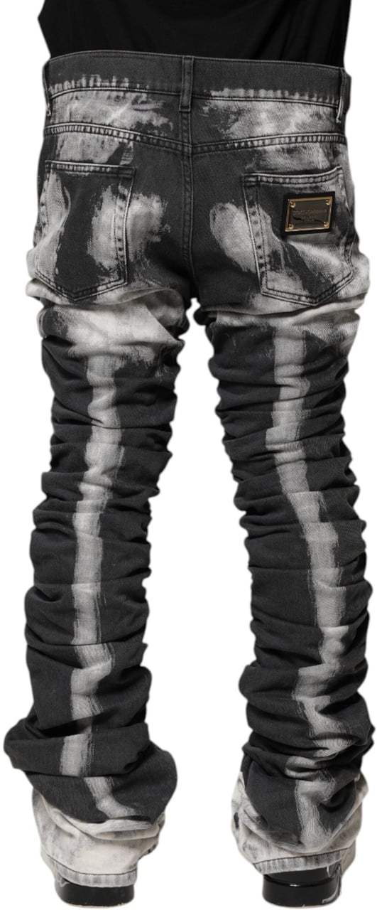 Dolce & Gabbana Black Tie Dye Straight Denim Jeans Divers