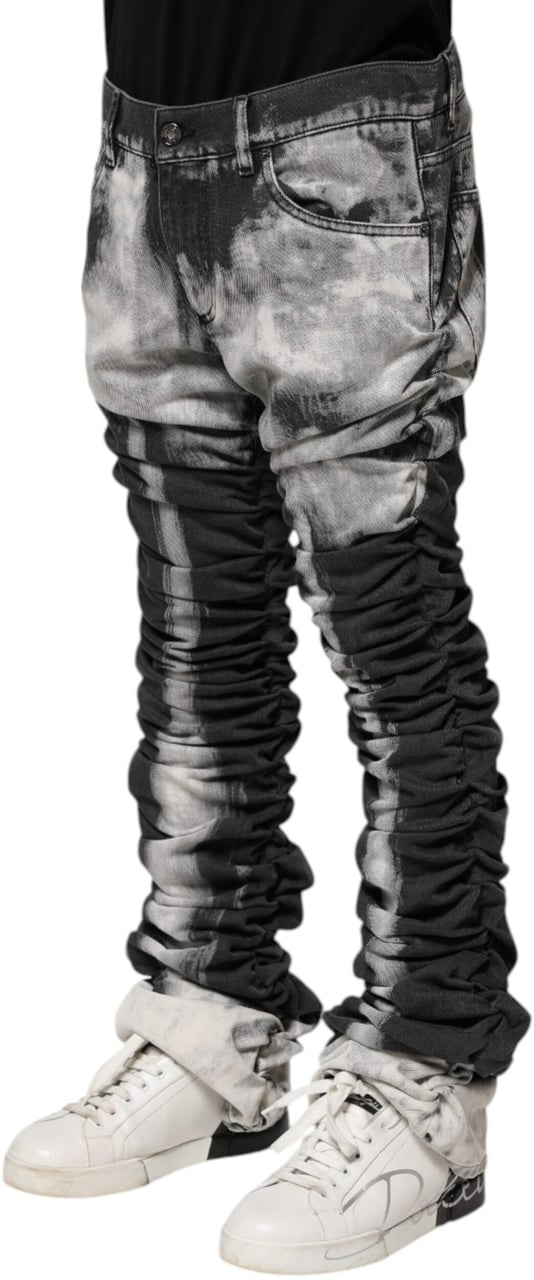 Dolce & Gabbana Black Tie Dye Straight Denim Jeans Divers