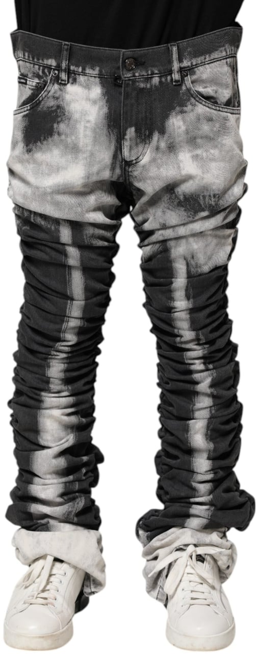 Dolce & Gabbana Black Tie Dye Straight Denim Jeans Divers