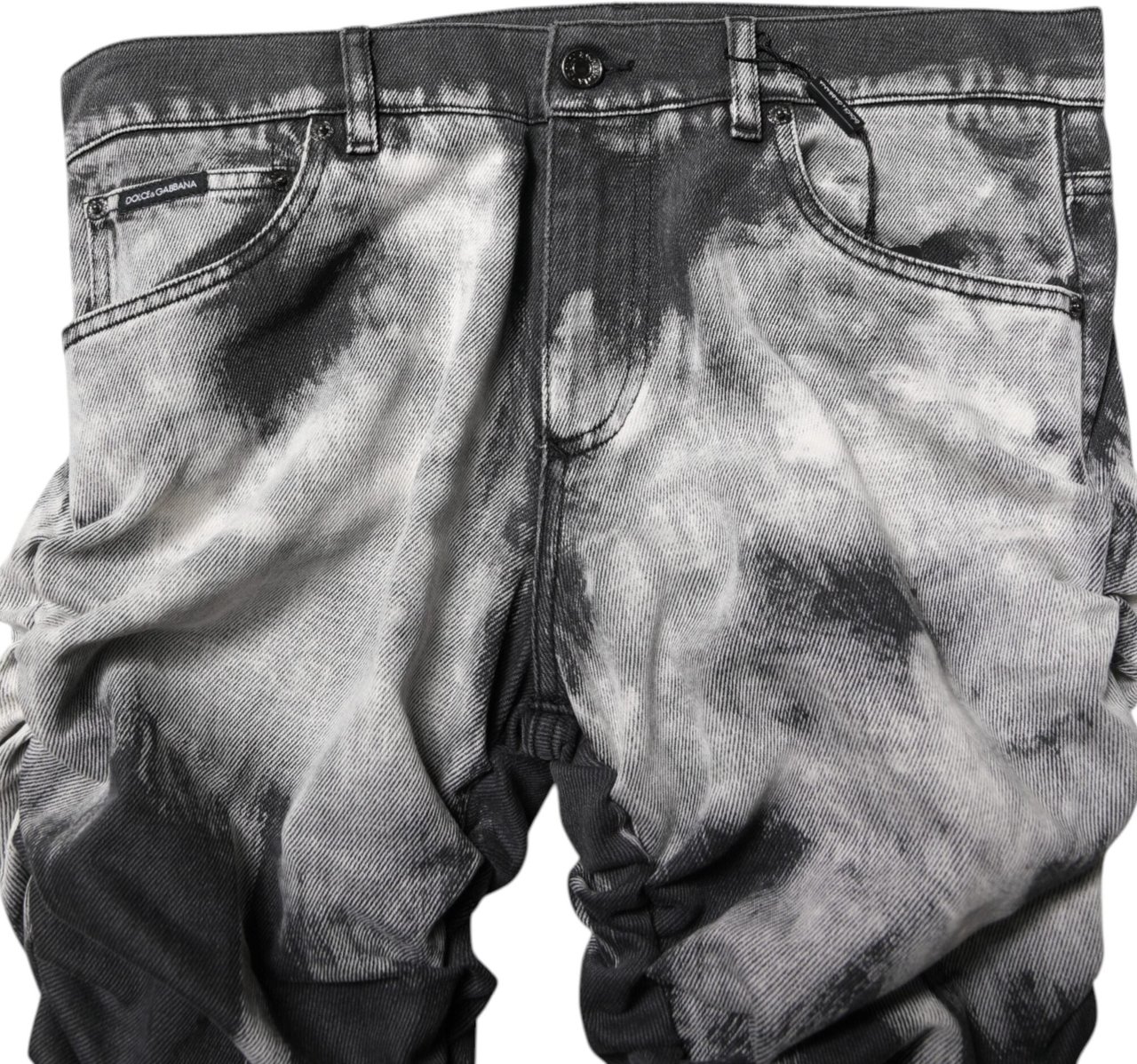 Dolce & Gabbana Black Tie Dye Straight Denim Jeans Divers