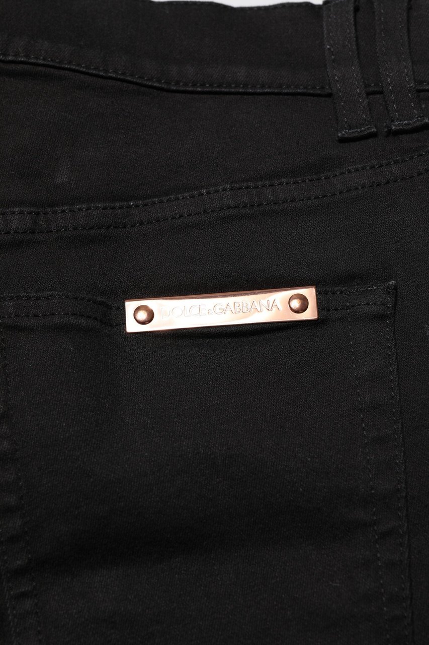 Dolce & Gabbana Black Cotton Skinny Men Denim Jeans Zwart