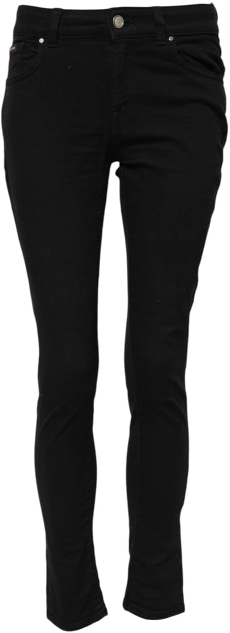 Dolce & Gabbana Black Cotton Skinny Mid Waisted Denim Jeans Zwart