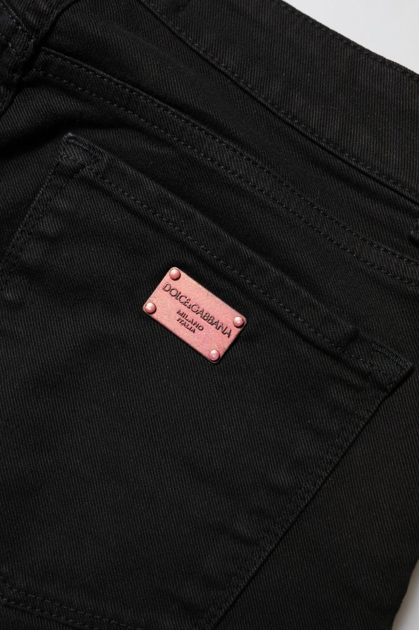 Dolce & Gabbana Black Cotton Skinny Mid Waisted Denim Jeans Zwart
