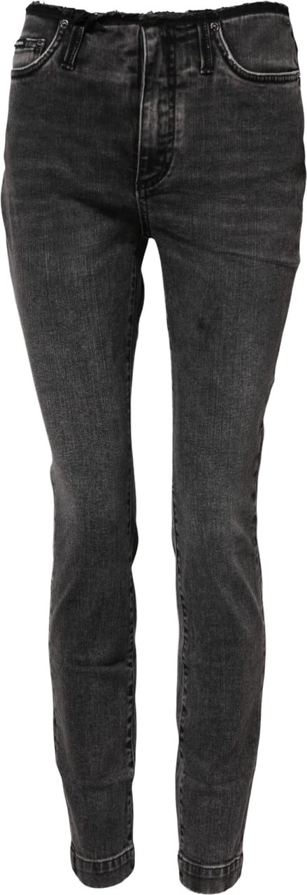 Dolce & Gabbana Gray Skinny Cotton Mid Waisted Denim Jeans Grijs