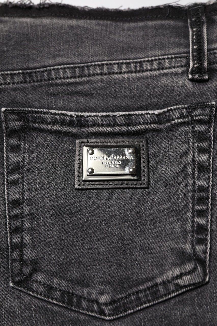 Dolce & Gabbana Gray Skinny Cotton Mid Waisted Denim Jeans Grijs