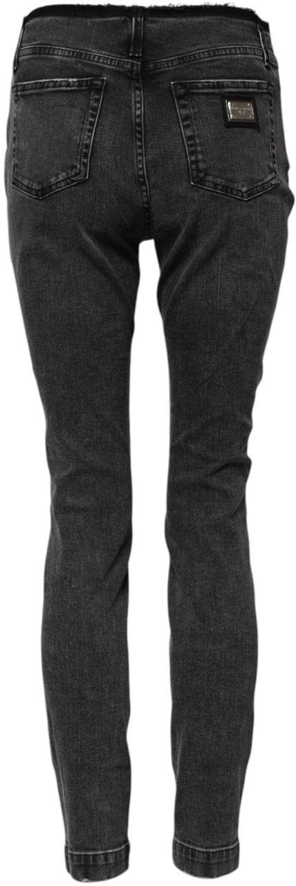 Dolce & Gabbana Gray Skinny Cotton Mid Waisted Denim Jeans Grijs