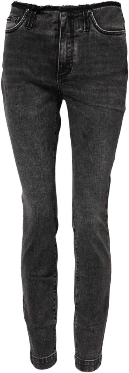 Dolce & Gabbana Gray Skinny Cotton Mid Waisted Denim Jeans Grijs
