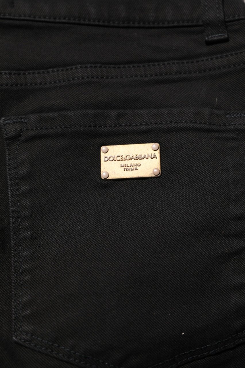 Dolce & Gabbana Black Skinny Cotton Mid Waisted Denim Jeans Zwart
