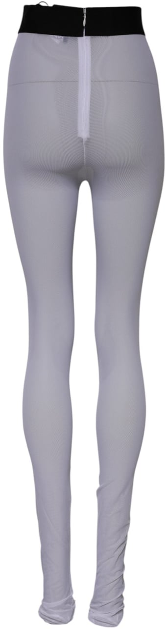 Dolce & Gabbana Gray Nylon DG Logo Mid Waisted Leggings Pants Grijs