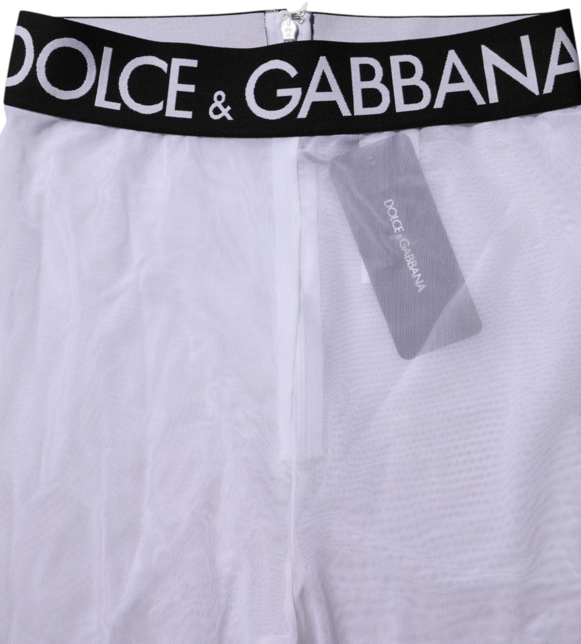Dolce & Gabbana Gray Nylon DG Logo Mid Waisted Leggings Pants Grijs