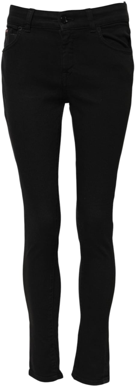 Dolce & Gabbana Black Cotton Skinny Mid Waisted Denim Jeans Zwart