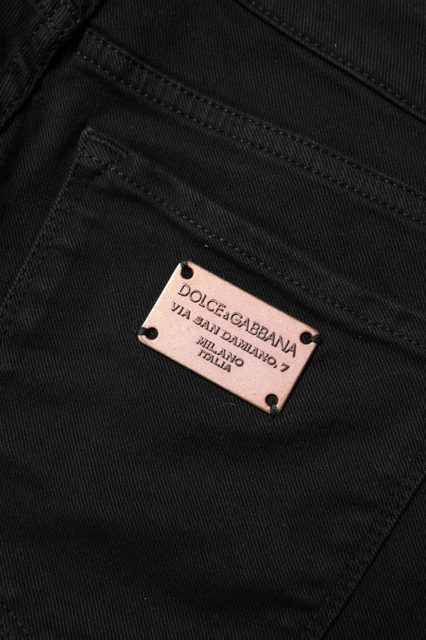 Dolce & Gabbana Black Cotton Skinny Mid Waisted Denim Jeans Zwart