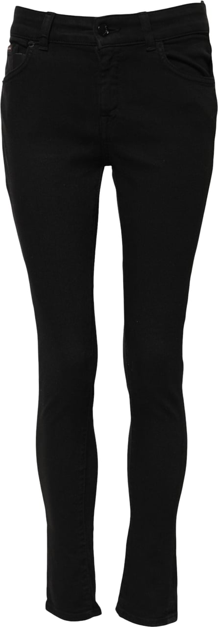 Dolce & Gabbana Black Cotton Skinny Mid Waisted Denim Jeans Zwart