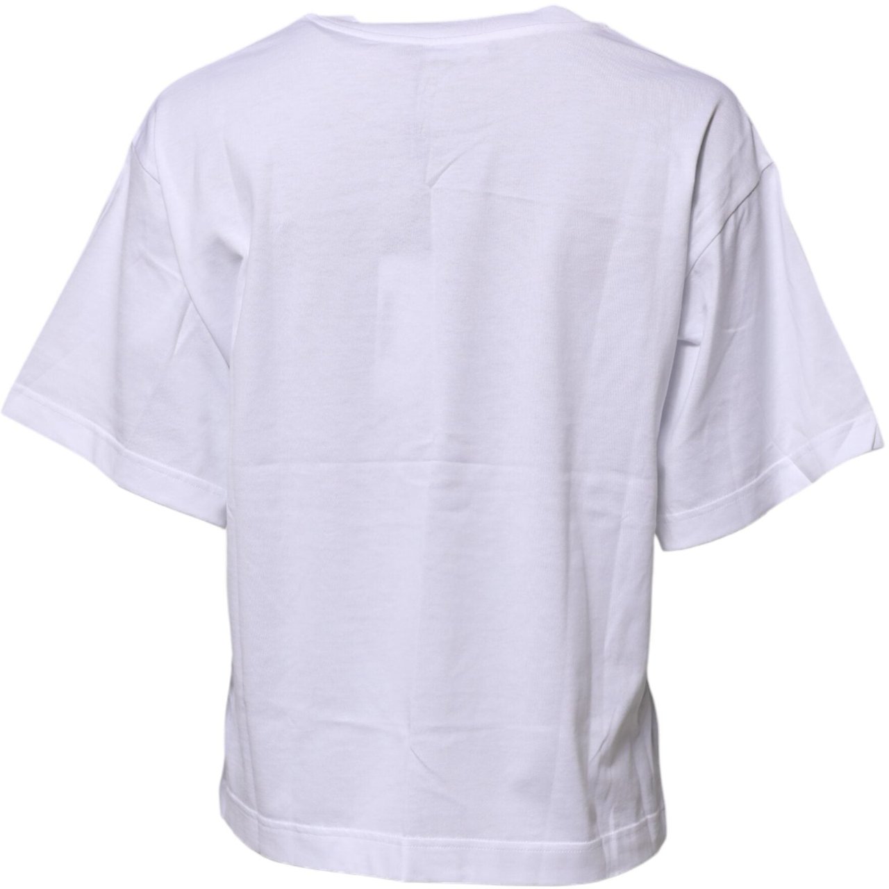 Dolce & Gabbana White Cotton Graphic Print Crew Neck T-shirt Wit
