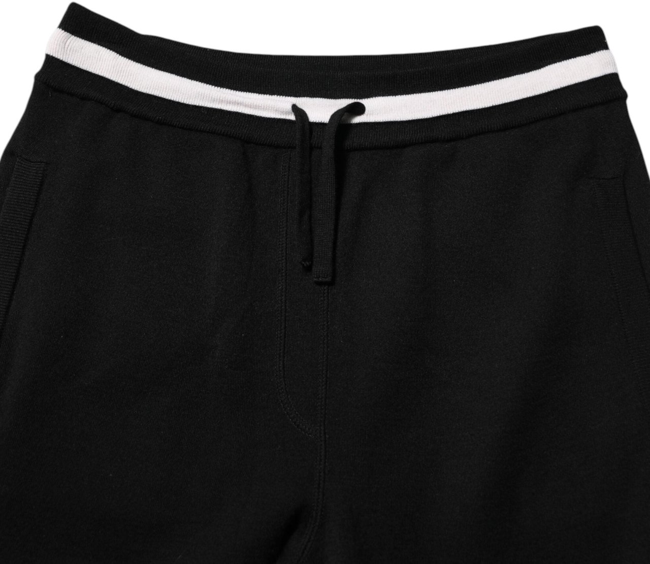 Dolce & Gabbana Black Cotton Men Jogger Sweatpants Pants Zwart