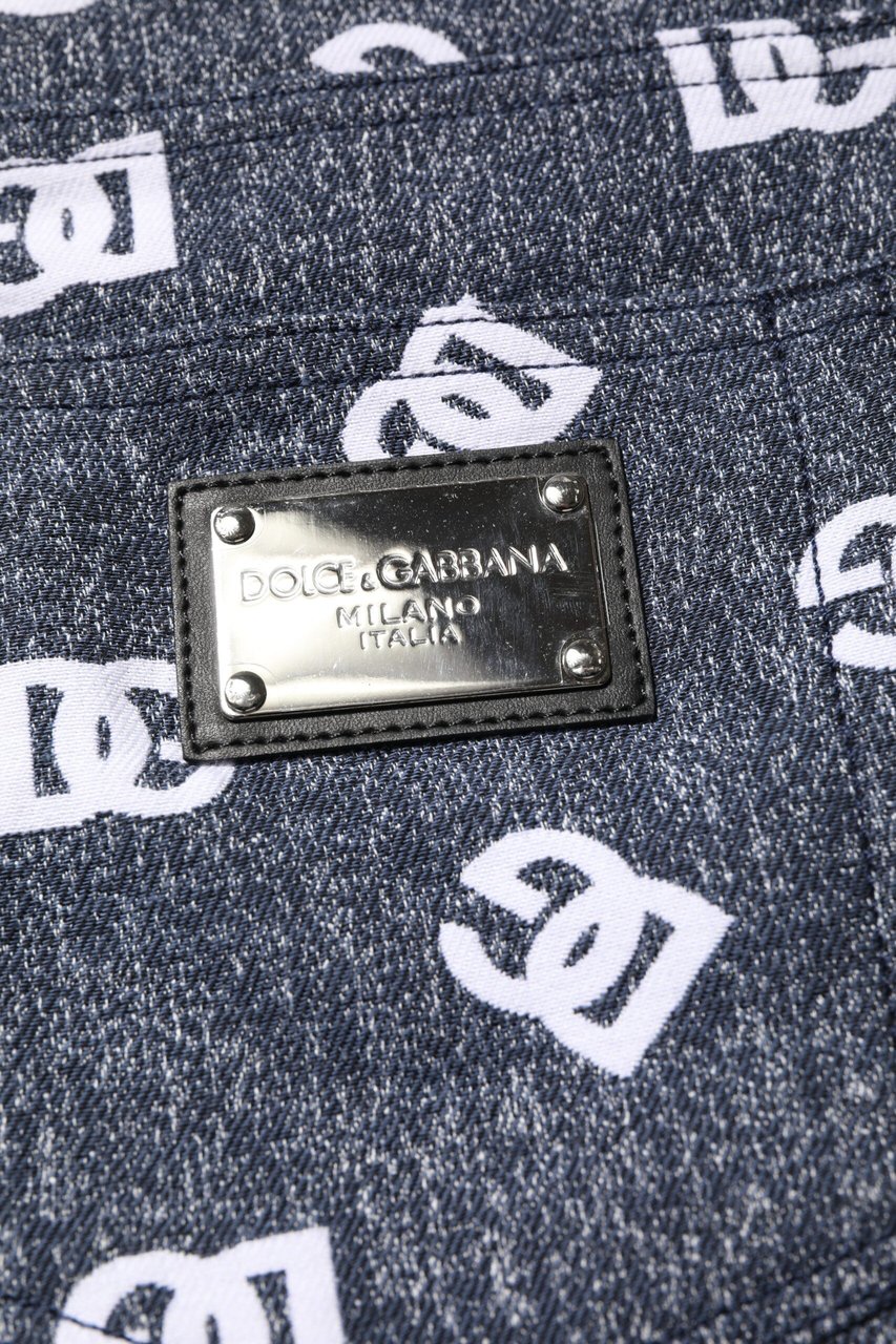 Dolce & Gabbana Dark Gray Logo Cotton Skinny Slim Denim Jeans Grijs