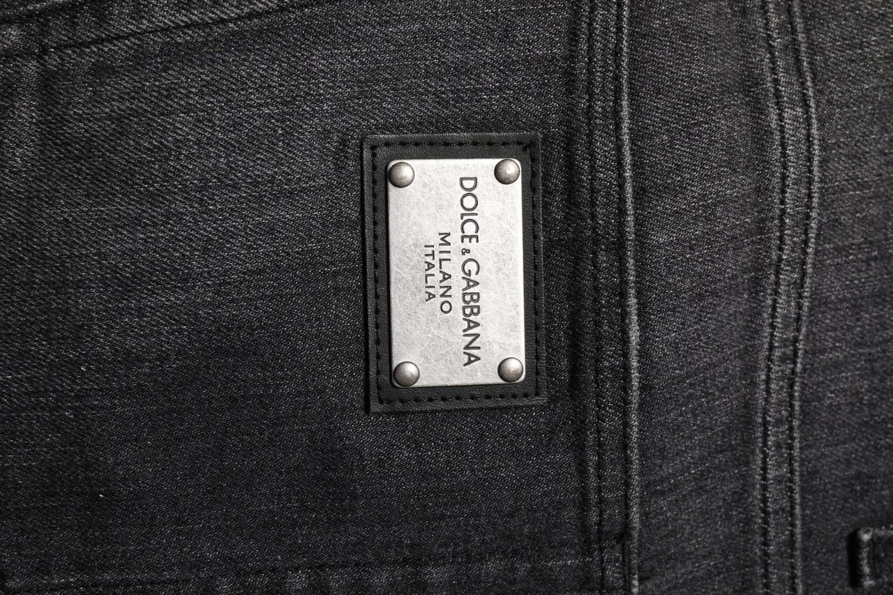 Dolce & Gabbana Gray Washed Cotton Loose Denim Jeans Grijs