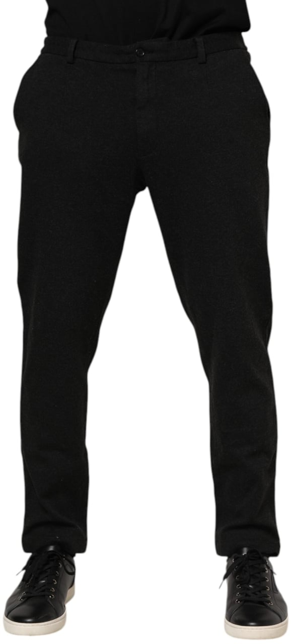 Dolce & Gabbana Dark Gray Viscose Dress Men Pants Grijs