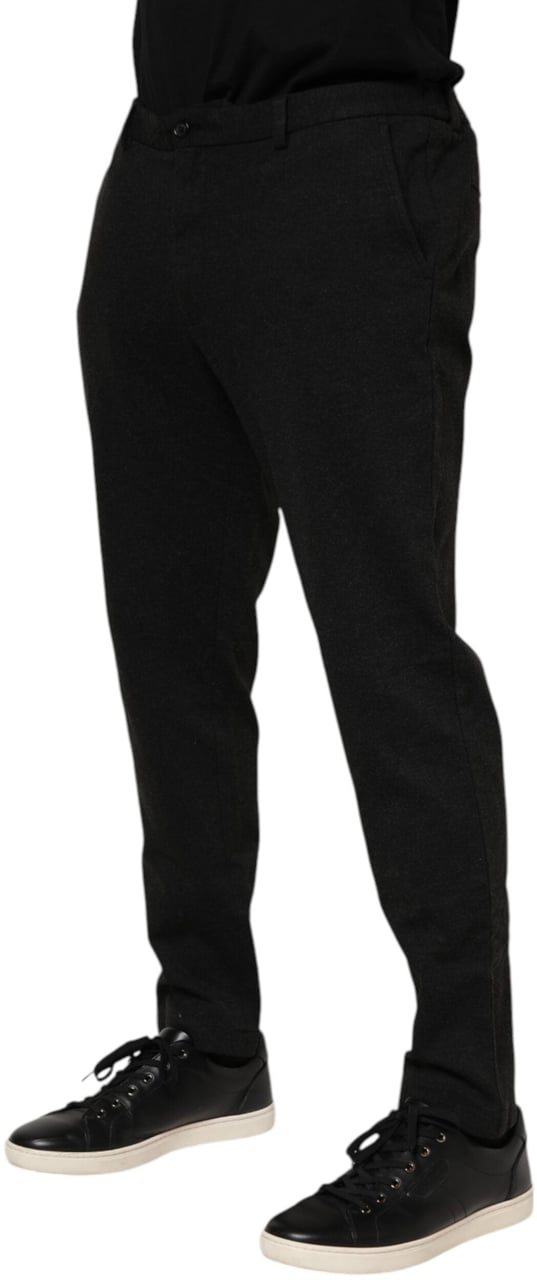 Dolce & Gabbana Dark Gray Viscose Dress Men Pants Grijs