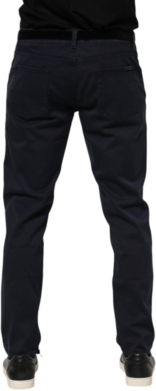 Dolce & Gabbana Blue Cotton Tapered Denim Jeans Bruin
