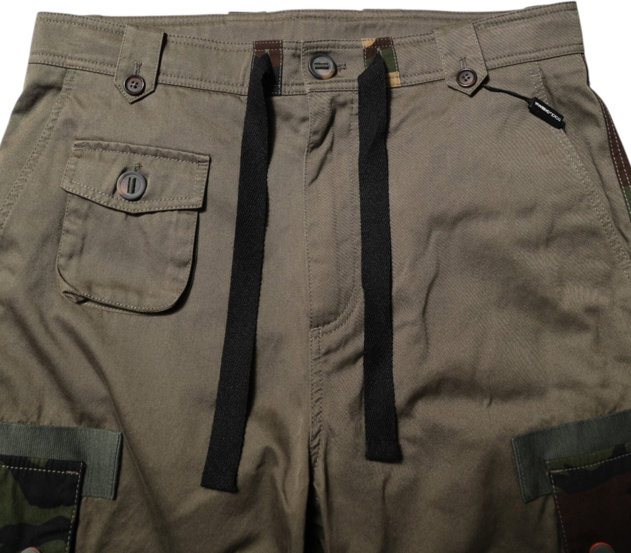 Dolce & Gabbana Brown Cotton Camouflage Cargo Pants Zwart
