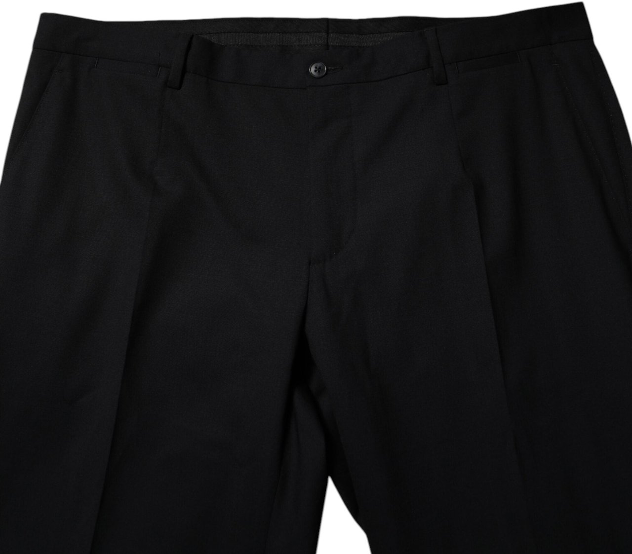 Dolce & Gabbana Black Wool Formal Dress Pants Zwart