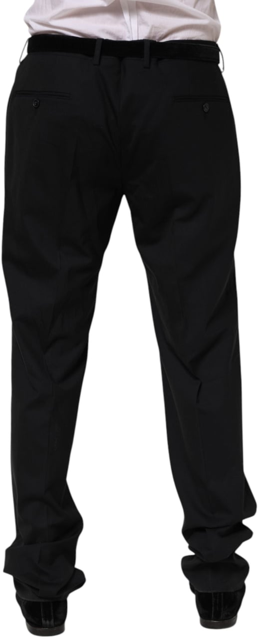 Dolce & Gabbana Black Wool Formal Dress Pants Zwart