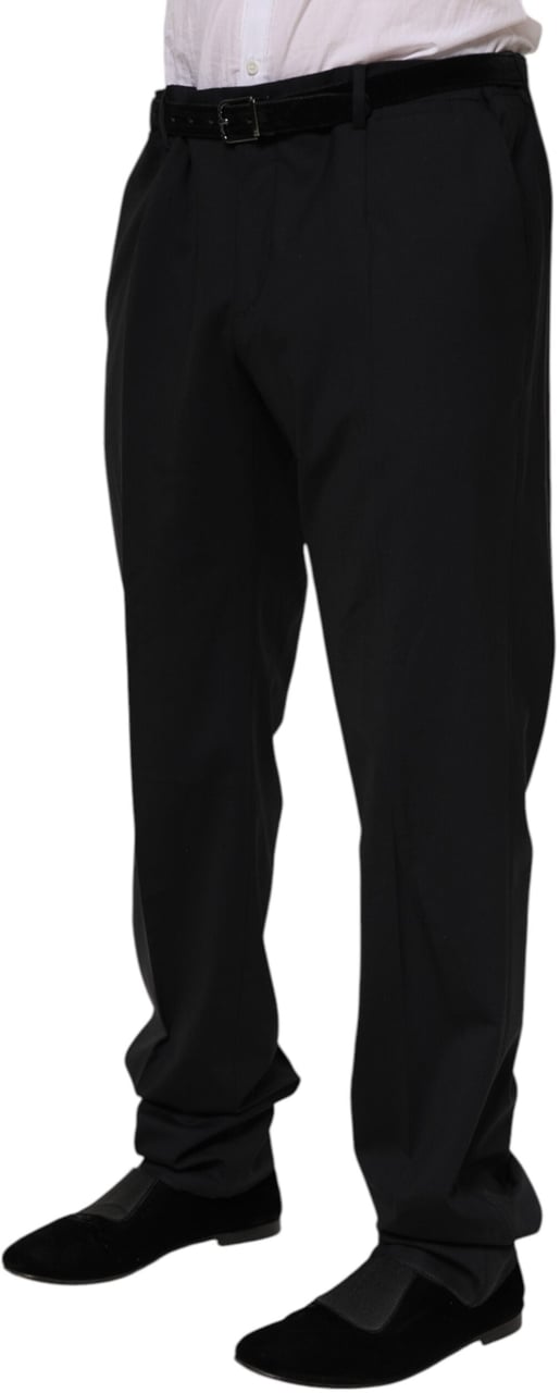 Dolce & Gabbana Black Wool Formal Dress Pants Zwart
