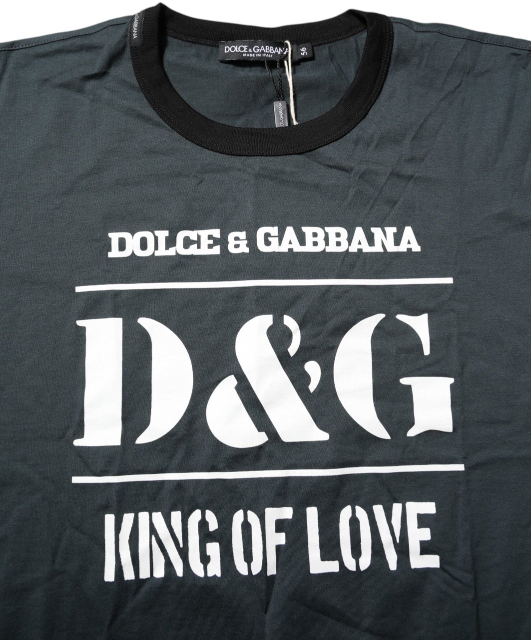Dolce & Gabbana Black Cotton Printed Short Sleeves T-shirt Zwart
