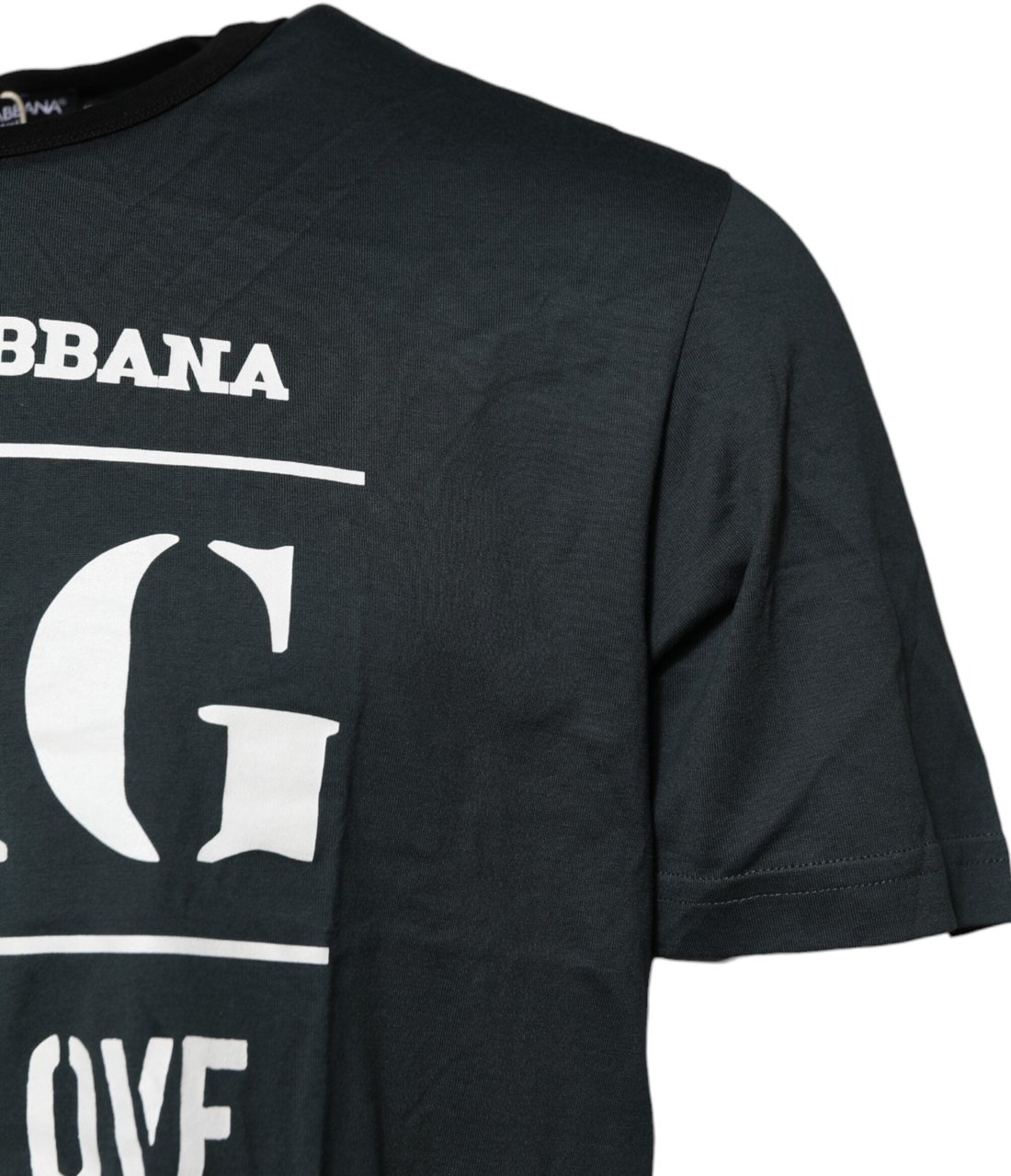 Dolce & Gabbana Black Cotton Printed Short Sleeves T-shirt Zwart