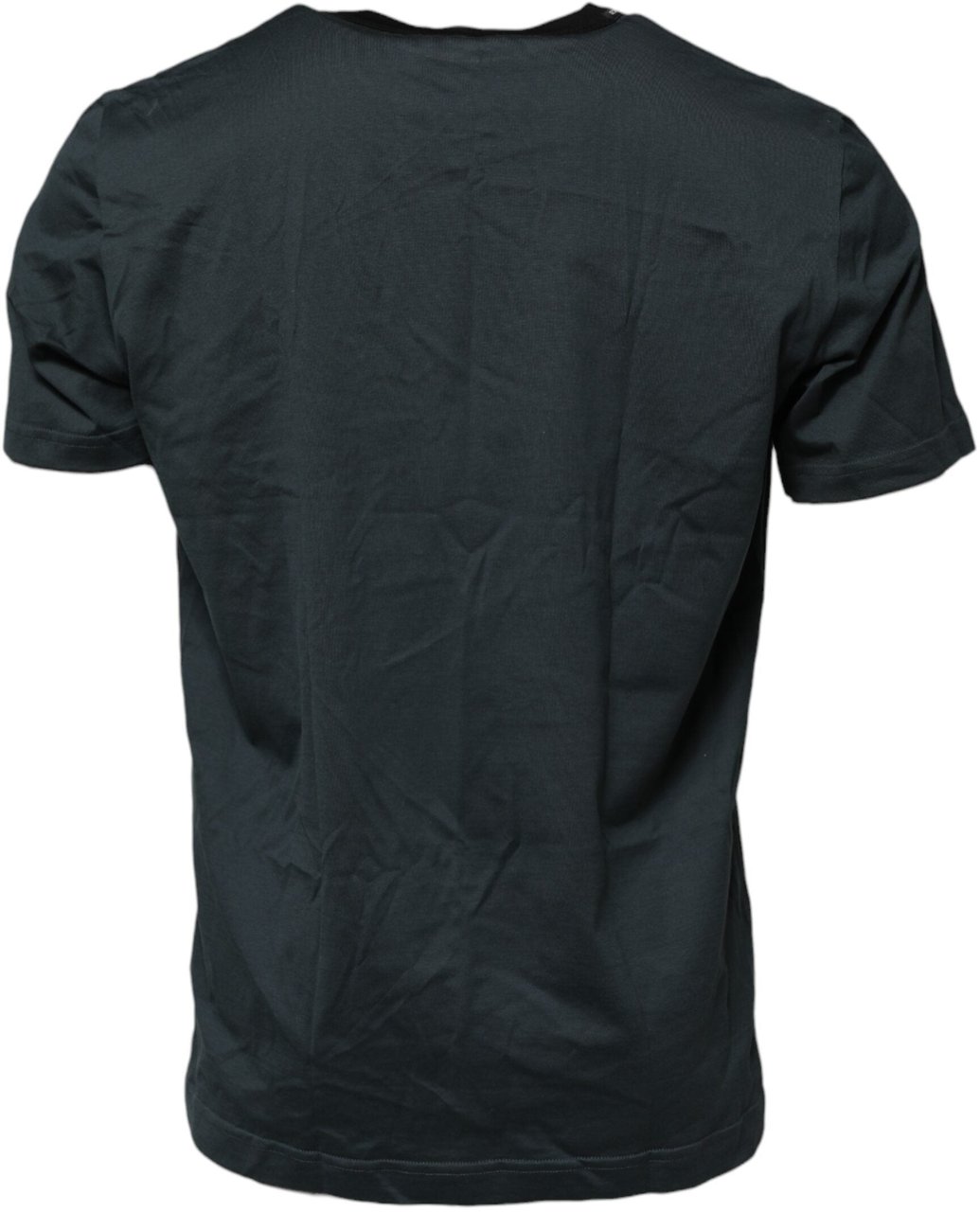 Dolce & Gabbana Black Cotton Printed Short Sleeves T-shirt Zwart