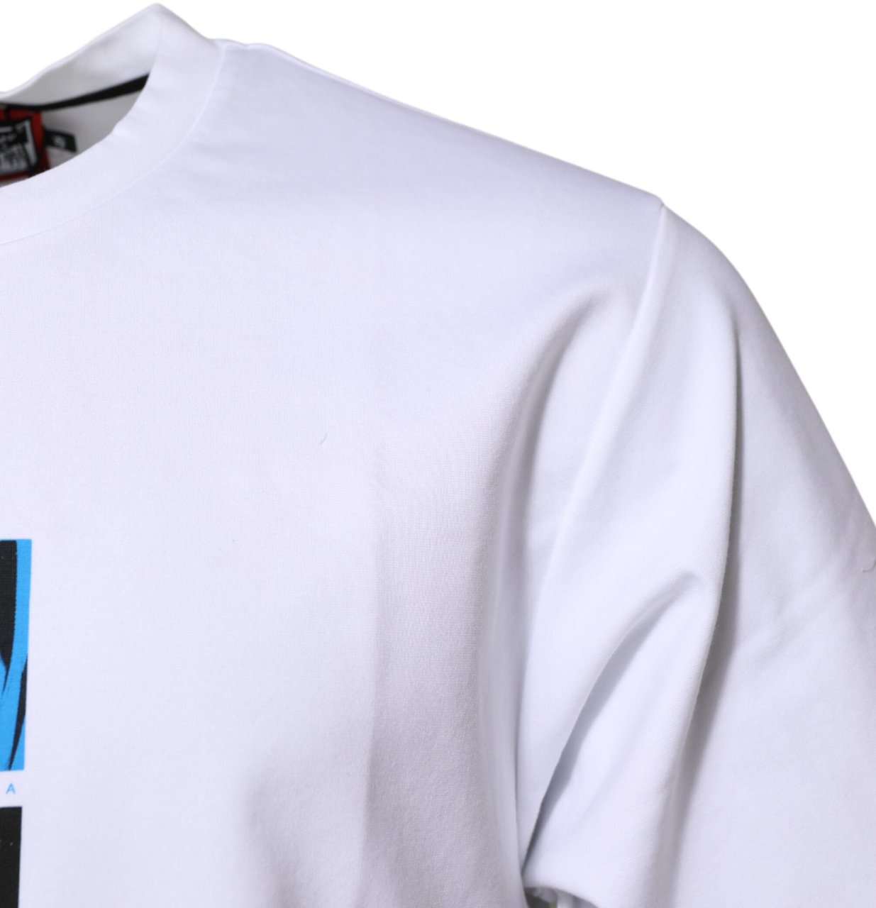 Dolce & Gabbana White Cotton Crew Neck Graphic Print T-shirt Wit