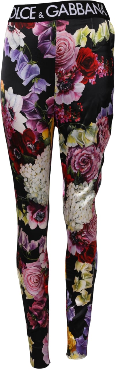 Dolce & Gabbana Multicolor Floral Legging Stretch Waist Pants Divers