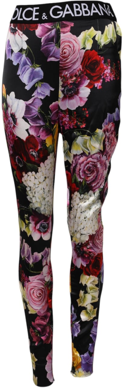 Dolce & Gabbana Multicolor Floral Legging Stretch Waist Pants Divers