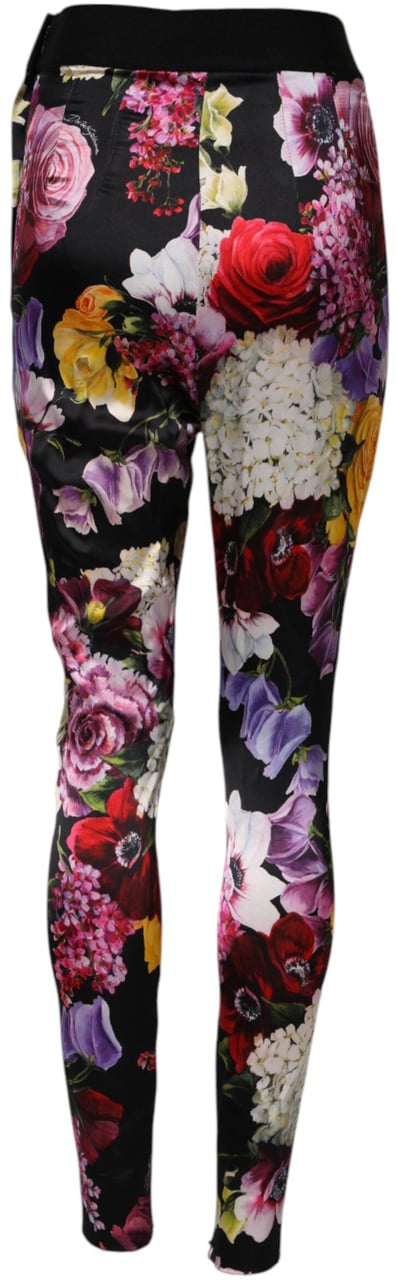 Dolce & Gabbana Multicolor Floral Legging Stretch Waist Pants Divers