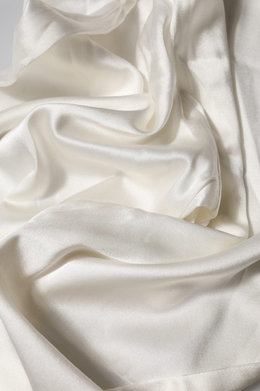 Dolce & Gabbana Ivory Silk Tapered High Waist Pants Wit