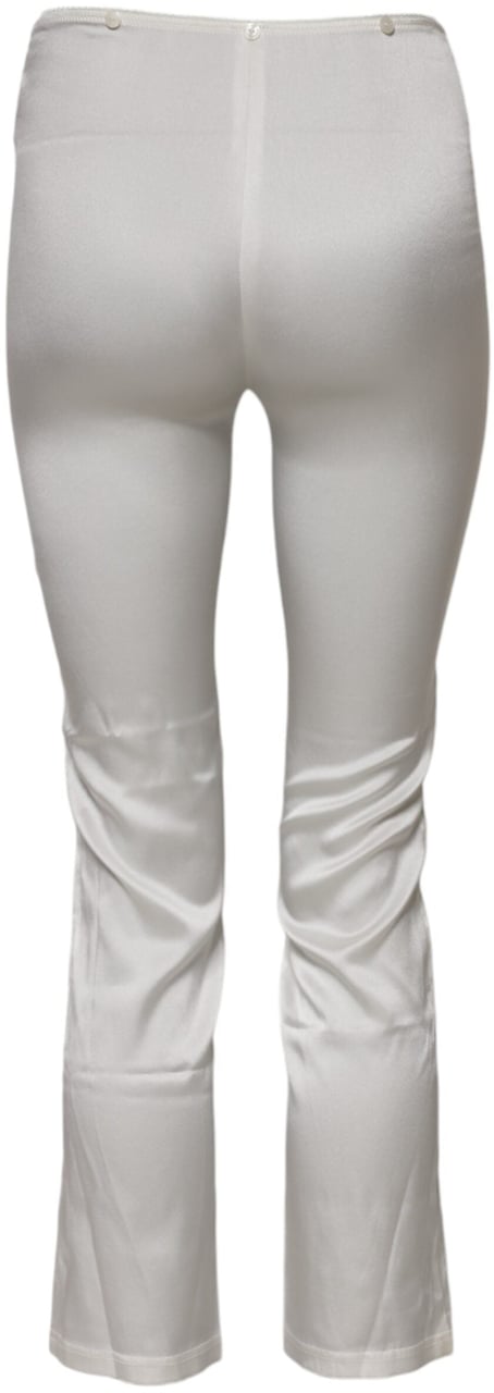 Dolce & Gabbana Ivory Silk Tapered High Waist Pants Wit
