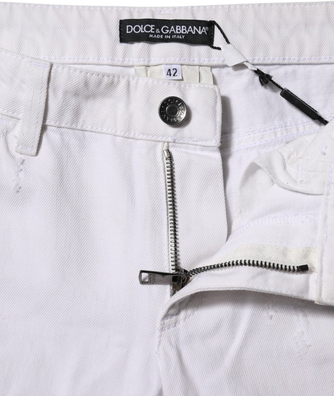 Dolce & Gabbana White Cotton Mid Waisted Women Denim Jeans Wit