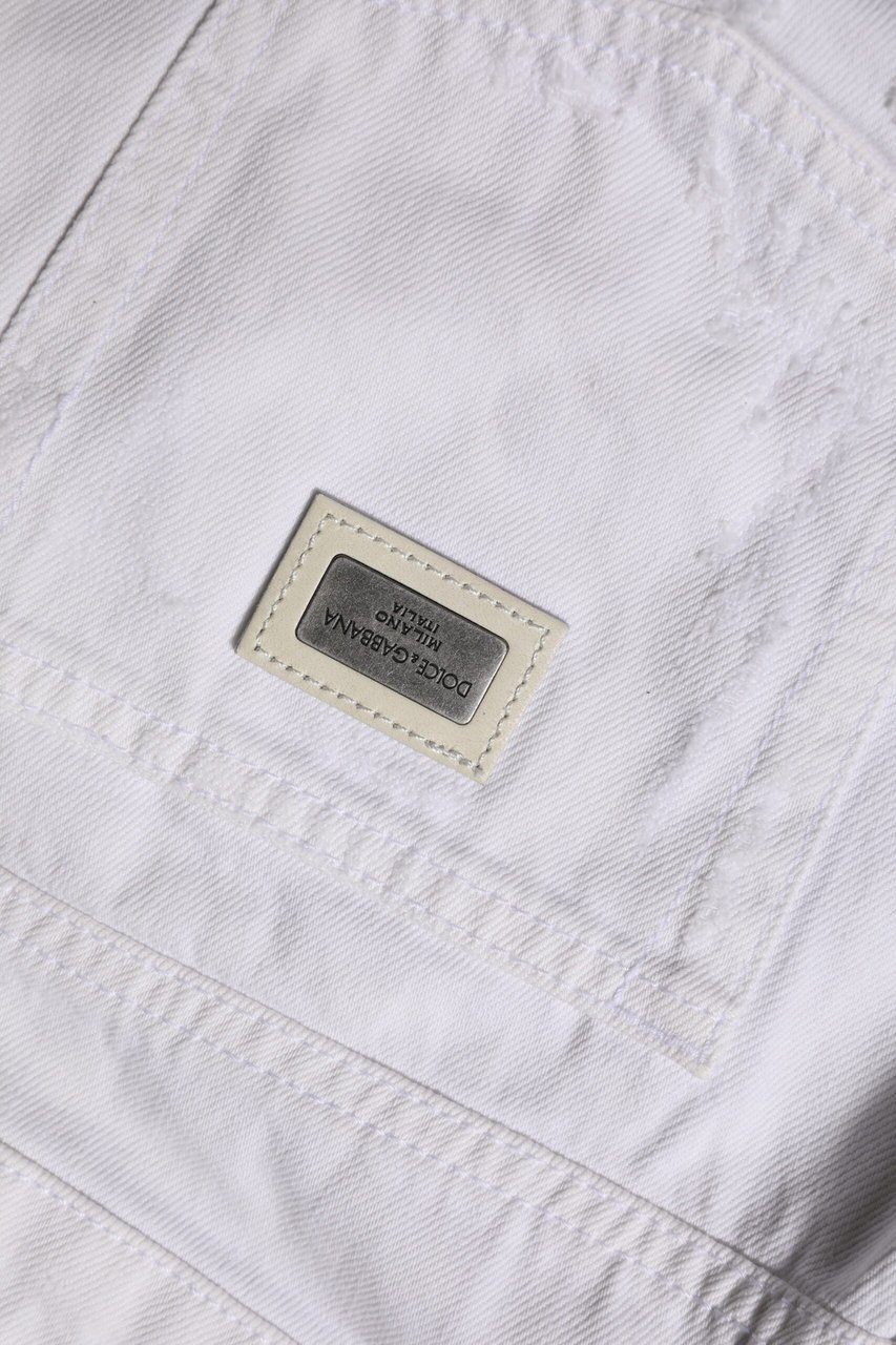Dolce & Gabbana White Cotton Mid Waisted Women Denim Jeans Wit