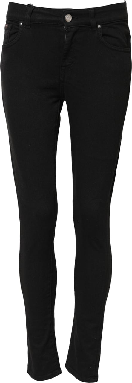 Dolce & Gabbana Black Cotton Skinny Mid Waist Denim Jeans Zwart