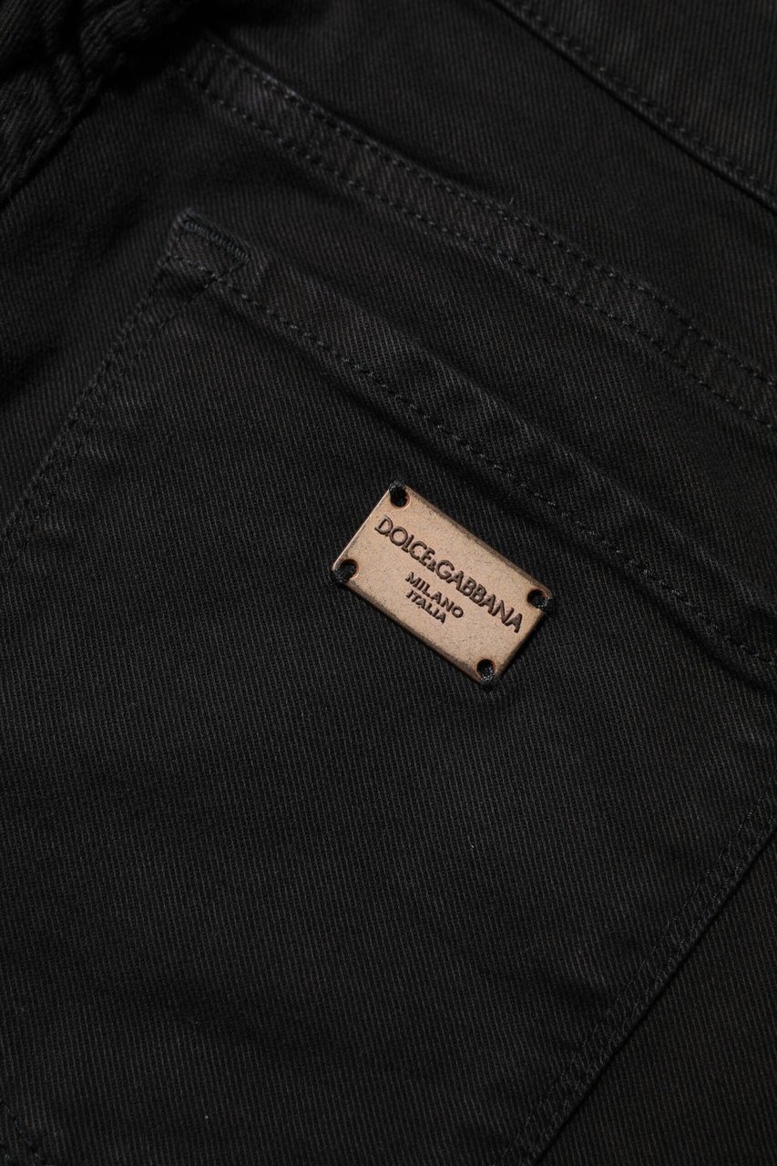 Dolce & Gabbana Black Cotton Skinny Mid Waist Denim Jeans Zwart