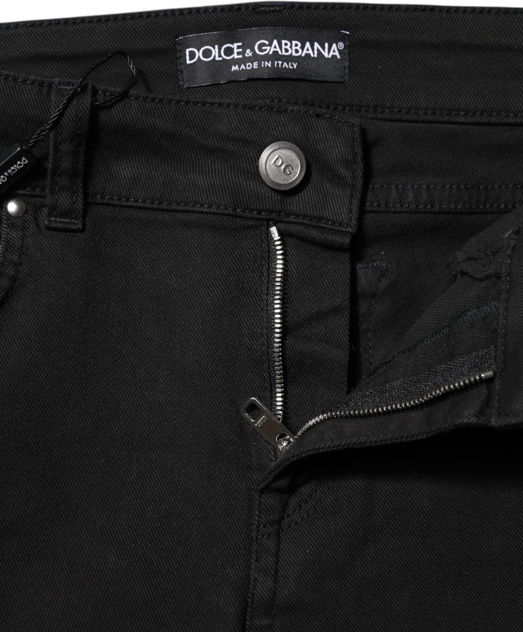 Dolce & Gabbana Black Cotton Skinny Mid Waist Denim Jeans Zwart