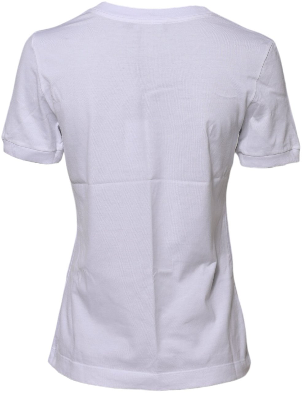 Dolce & Gabbana White Cotton Round Neck Short Sleeves T-shirt Wit